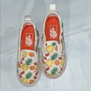 Vans Red and Green Floral Sneakers